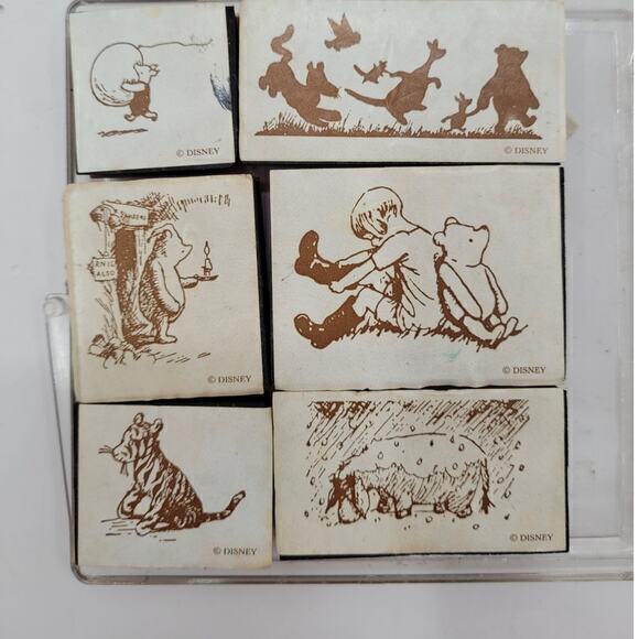 Pooh and Friends Set of‎ 6 Rubber Stamps All Night Media Disney 2of3 - Picture 3 of 6